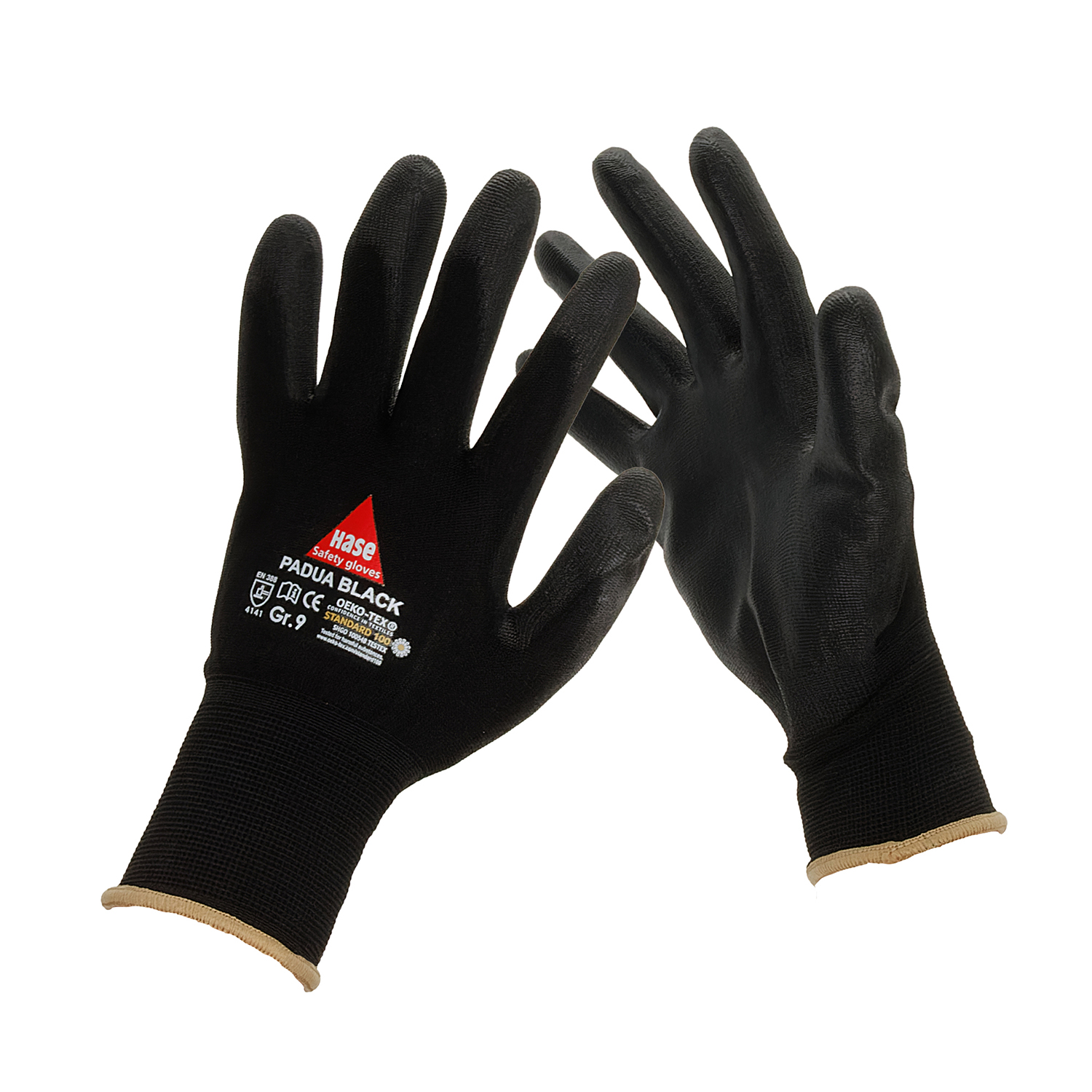 HASE Handschuh PADUA BLACK Gr. 9 in Schwarz